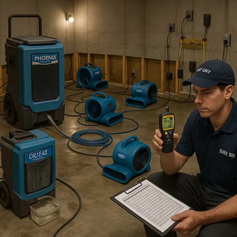 Structural Drying and Dehumidification process in Winfield, NJ